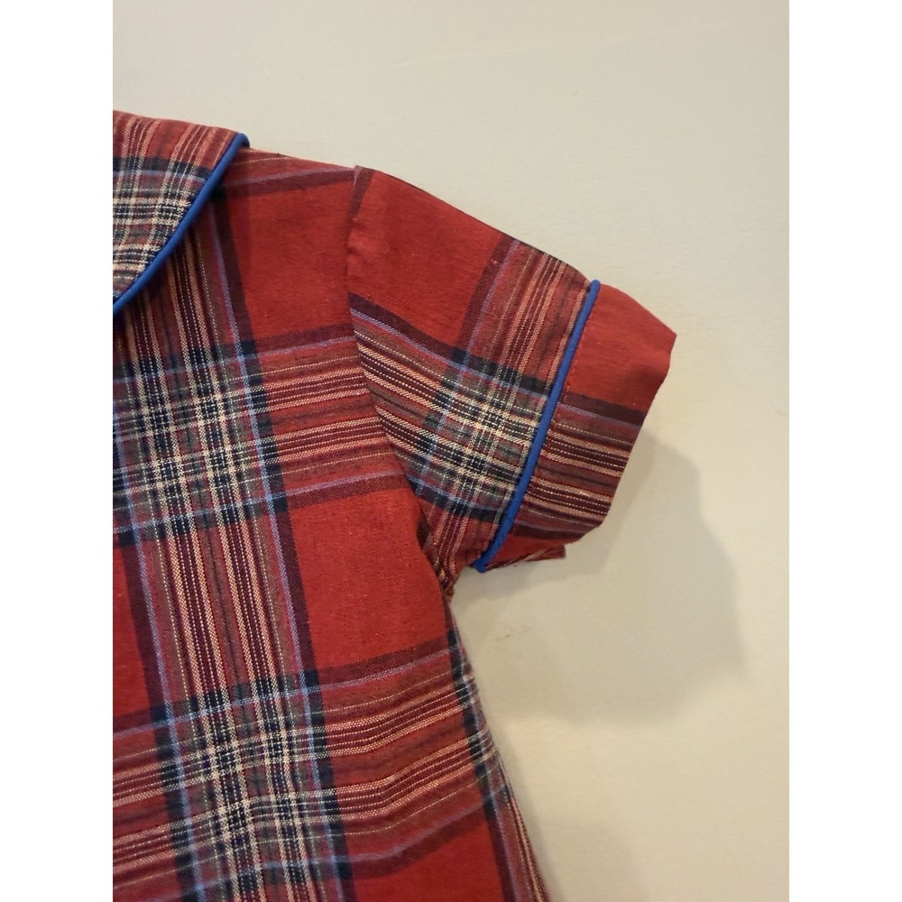 The Oaks Apparel Toddler Boy Red Blue Plaid Short Set Size 3T - Picture 4 of 9